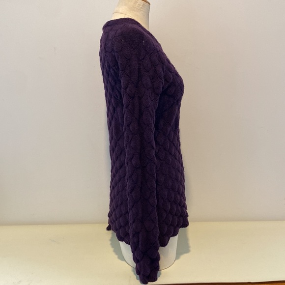 Alfred Sung scalloped knit plum coloured long sleeved sweater. Medium.💜 - Picture 4 of 10
